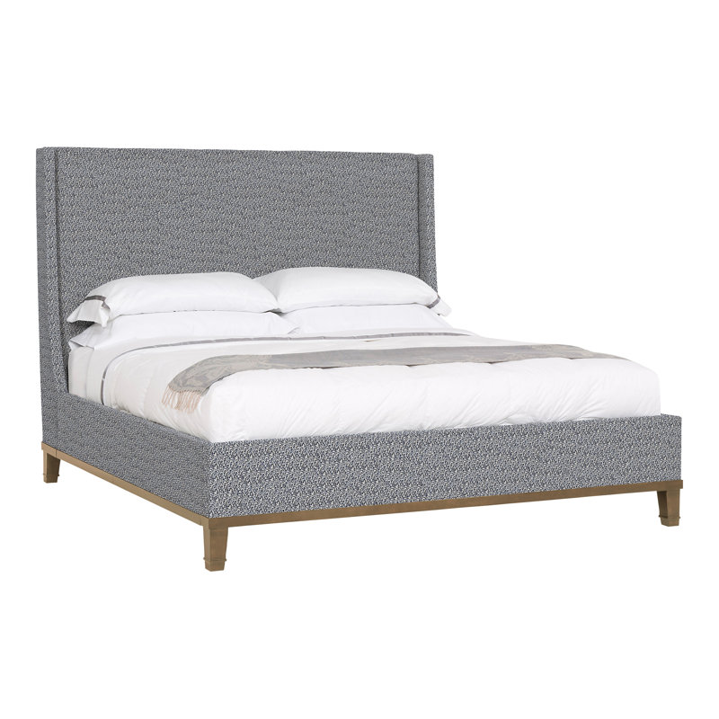 Michael Weiss Upholstered Wingback Bed, Tommy Flax, Hampton