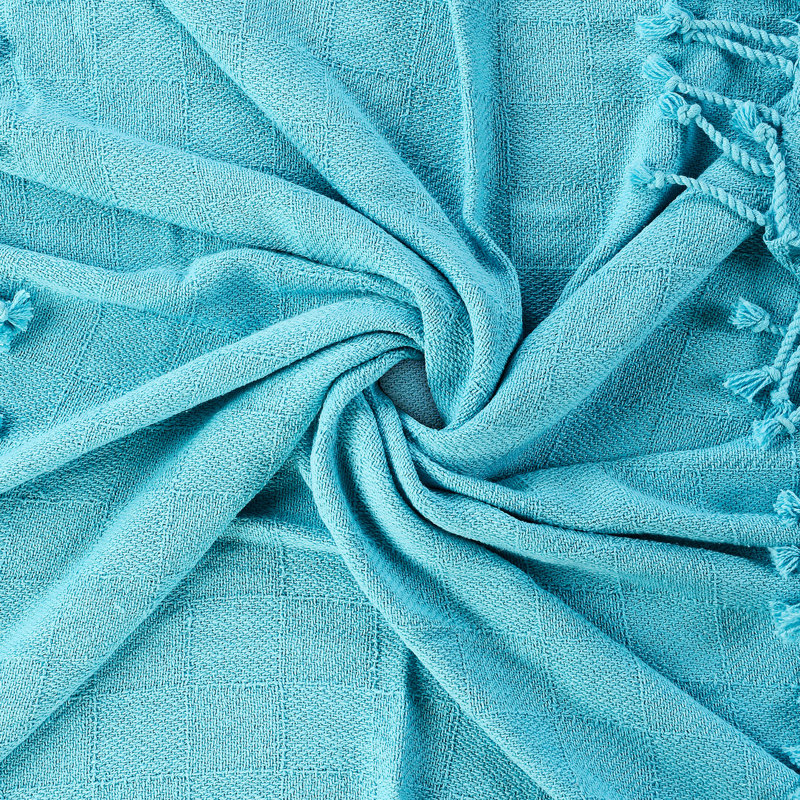 Jeté 100% coton , Bleu ange