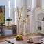 Ensemble de vases de plancher en métal 3 pièces - Grand décor en relief blanc et doré pour le salon, l'entrée et le bureau