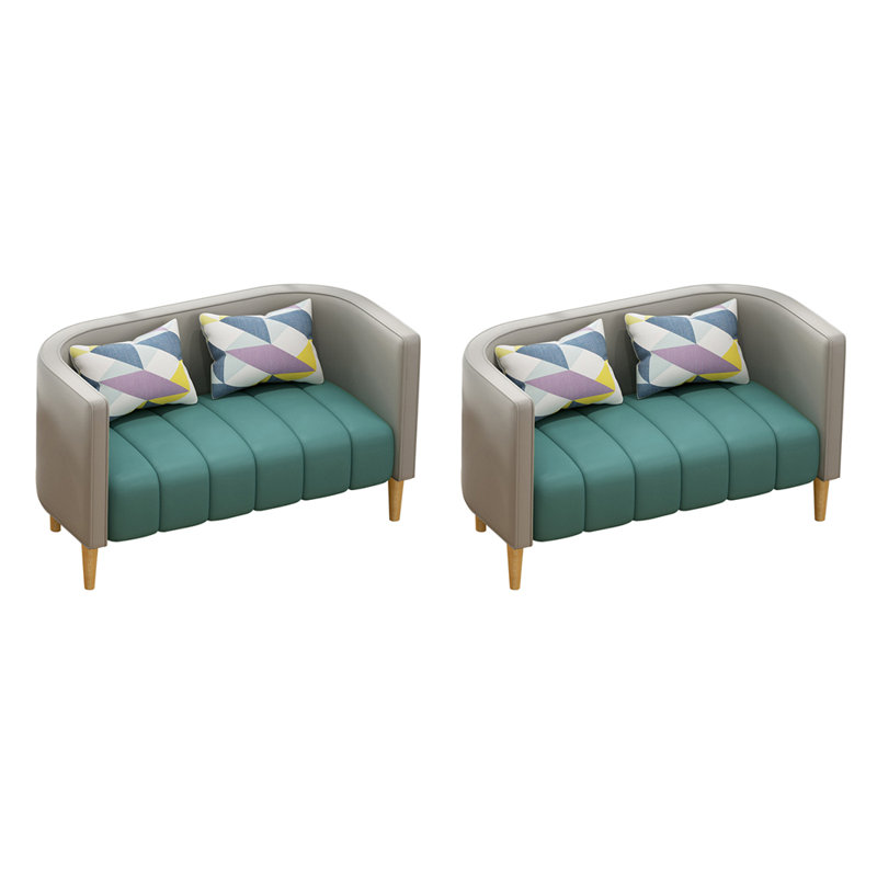 Banc rembourré en similicuir, Grey/Teal