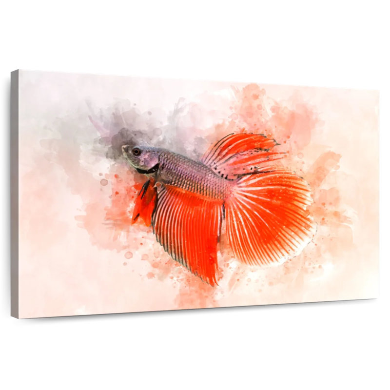 Brampt Orange Betta Fish, 26" H x 39" W