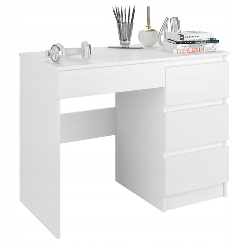 Arbenita Computer Table, Highgloss Sand Grey