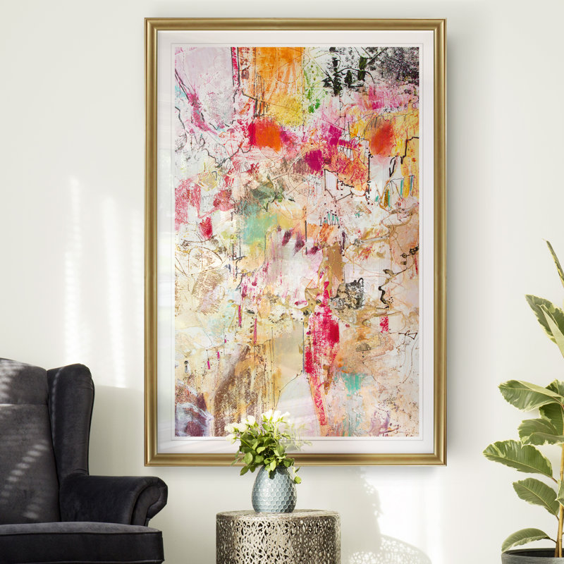 « vertical rouges ii », impression sur toile, H 26,5 po x l 36,5 po x P 1,5 po, Or