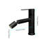 Robinet de lavabo de salle de bain noir mat - Robinet de lavabo à poignée simple en acier inoxydable avec finition et aérateur à jet d'eau lisse