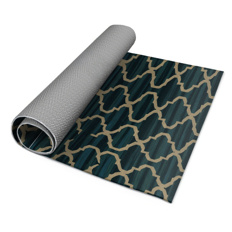Tapis gris intérieur et extérieur Trellis, Rectangulaire 2 pi x 3 pi