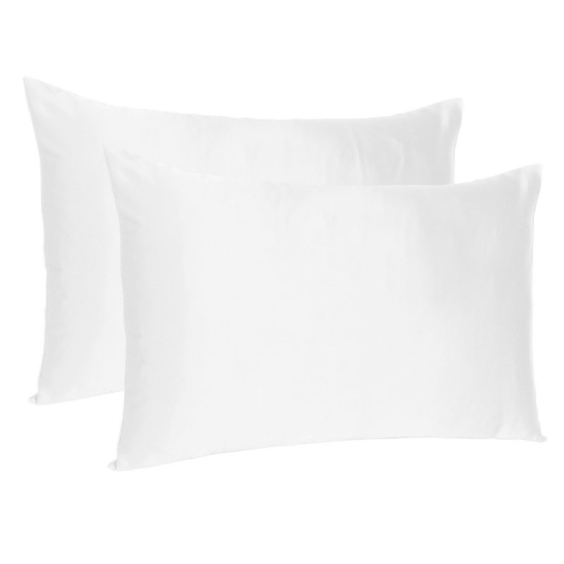 Taies d'oreiller en satin, Grand, Blanc De Blanc