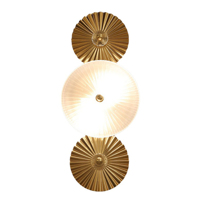 Recessed Wall Light-Mia Vintage Wall Sconce – Decorative Glass Lamp with Gold Metal Frame