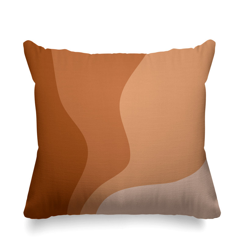 Coussin décoratif intérieur / extérieur Bunko Abstract, Orange, 14 po x 20 po, Rectangle