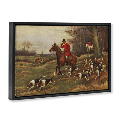 Vintage Hunting Party Dogs Canvas by Tina Higgins Designs, Inc.