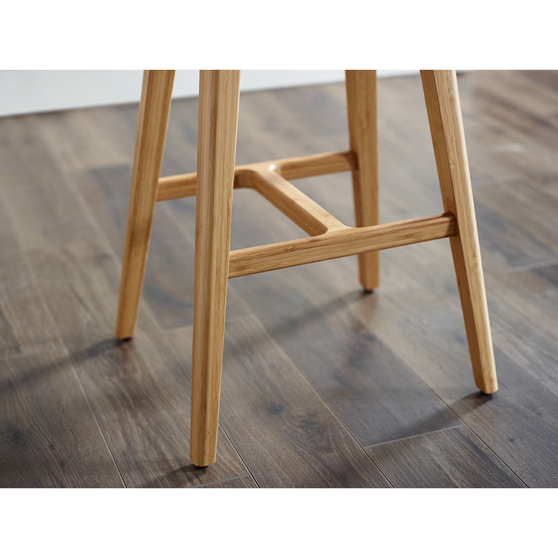 Mid-Century Modern Solid Wood Ahmetli Counter Stool