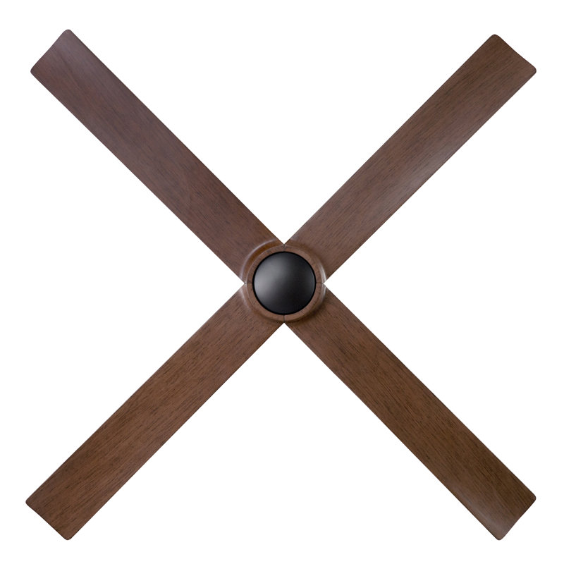 Nouveau Downrod Ceiling Fan, Dark Bronze/Brass, Mahogany, Wall Control