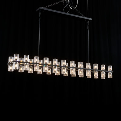 Dimmable Square / Rectangle Cup Crystal Chanedelier