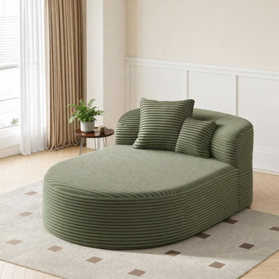 Canapé de style moderne avec méridienne 51,6 "avec deux coussins de soutien pour le salon