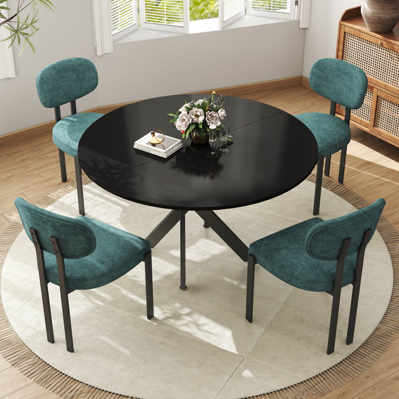 Ensemble de table ronde, Noir, 5, Vert