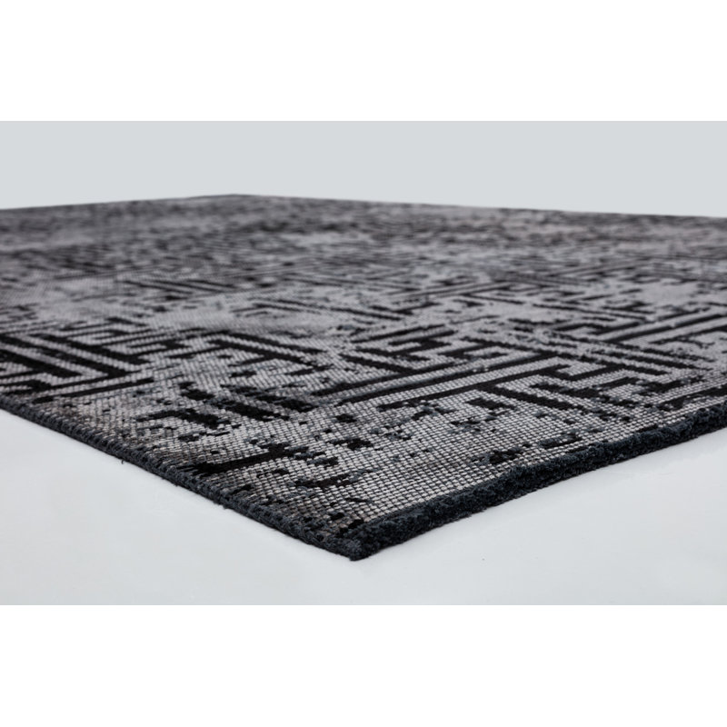 Rapture Gray/Black Camouflage Luxury Area Rug, Rectangle 7'10" x 11'2"