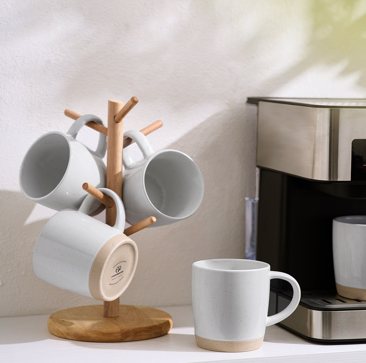 Daytona Stoneware Mug, Light Gray