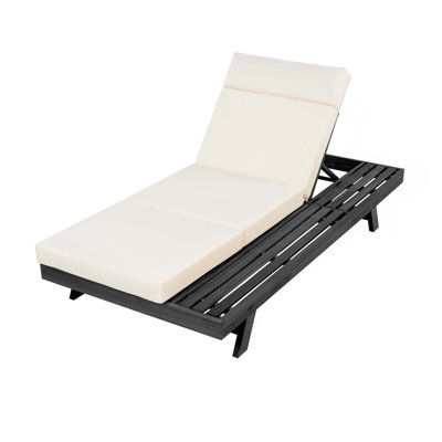 Lounge Chaise Set With Headrest,Space Available On One Side,With 3-Fold & 4 Inch Water-Resistant Lounge Cushions