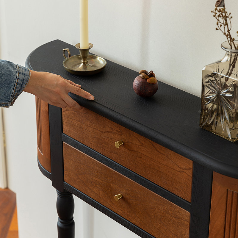 Retro Elegant Console Table, 35.43" H x 31.5" W x 7.87" D
