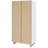 White And Distressed Pine 65-Inch 8-Shelf Bookcase