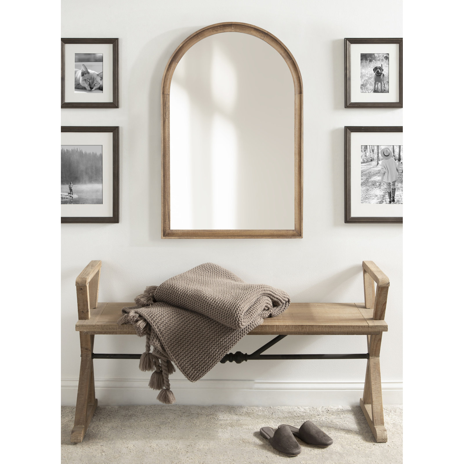 Branwell Wood Mirror, Rustic Brown, 36" x 24"
