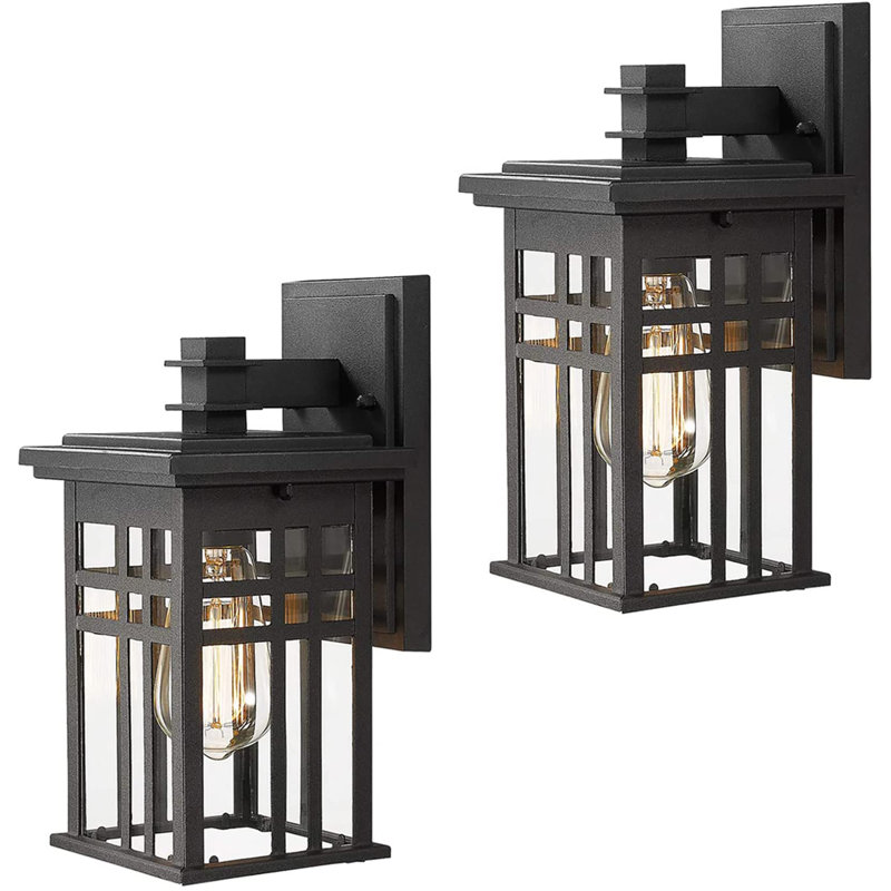 2 Pack Outdoor Wall Sconce, Black