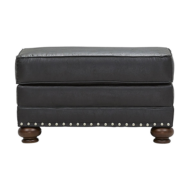 Repose-pieds rembourré 34 po avec têtes de clou étain 34 po - Ridgeline Midnight