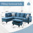 3-Piece Flannel Sectional Sofa-1419899862-1419899861
