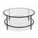 Ceno 36" Glass And Steel Round Coffee Table With Shelf