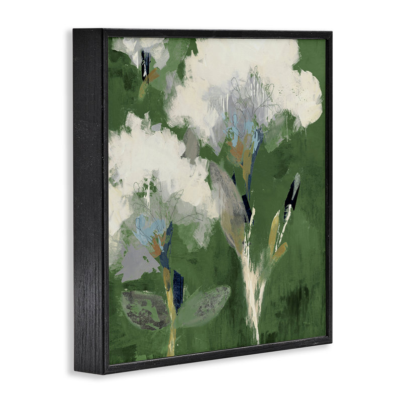 «Abstract Botanical Buds», art de la giclée encadrée par Liz Jardine, Giclée encadrée noir minuit, H 17 po x l 17 po