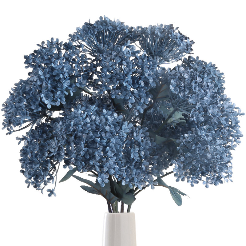 3 pièces de fleurs artificielles d'hortensia Viburnum, Bleu