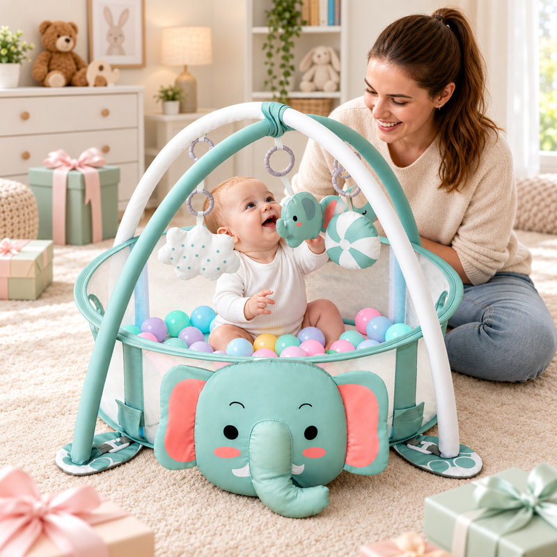 Tapis de jeu pour bébé Elephant, H 35,3 po x L 27,5 po x l 19,5 po