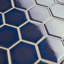 Tribeca 2" Hex Glossy Cobalt 11-1/8" x 12-5/8" Porcelain Mosaic Floor and Wall Tile