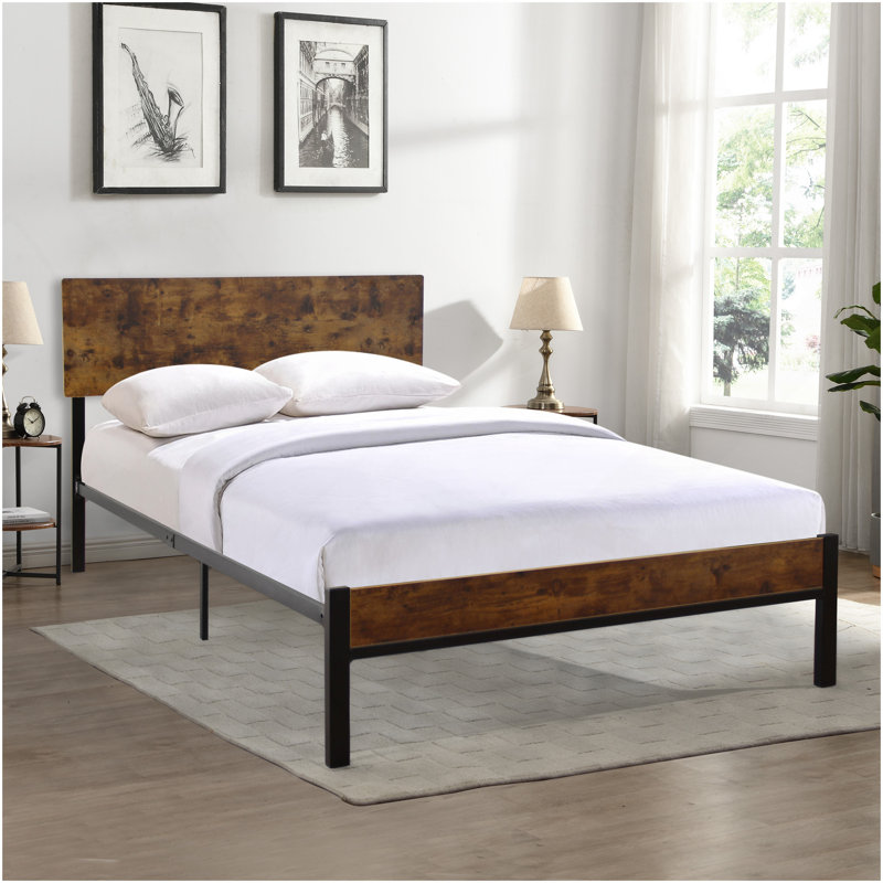 Structure simple en métal pour lit simple, style moderne et confort pour toute chambre à coucher, noir