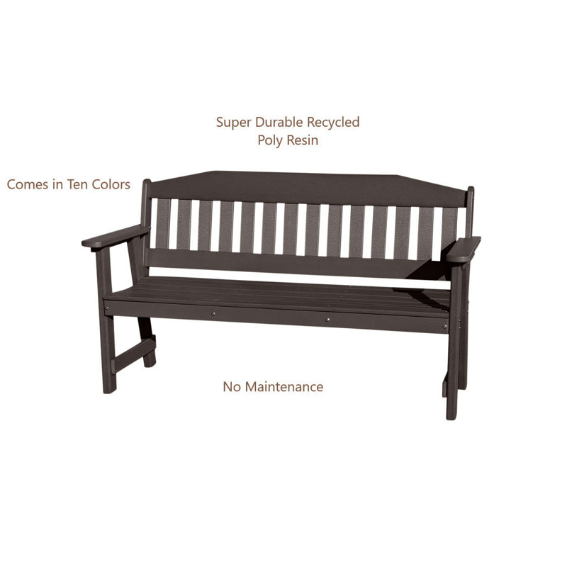 Banc de jardin en polyuréthane avec dossier All Weather, Brun