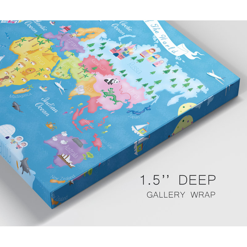 Trip around the World-reproduction sur toile tendue, H 20 po x l 16 po x P 1 po