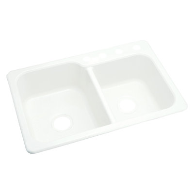 Maxeen 33'' L Double Bowl Acrylic Kitchen Sink