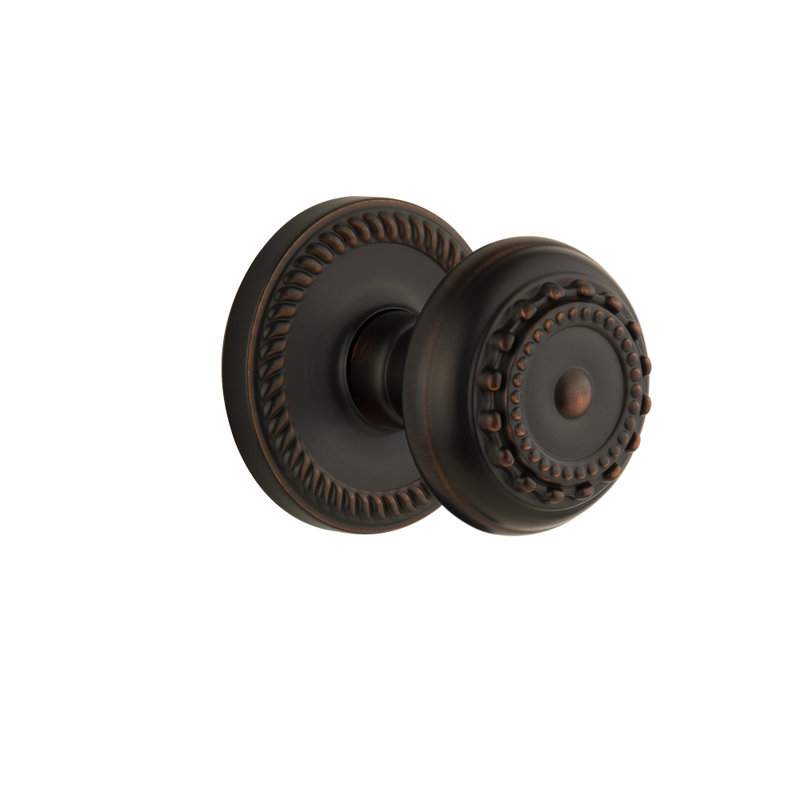 Grandeur Newport Rosette Privacy with Parthenon Door Knob, Timeless Bronze, 2 3/8"