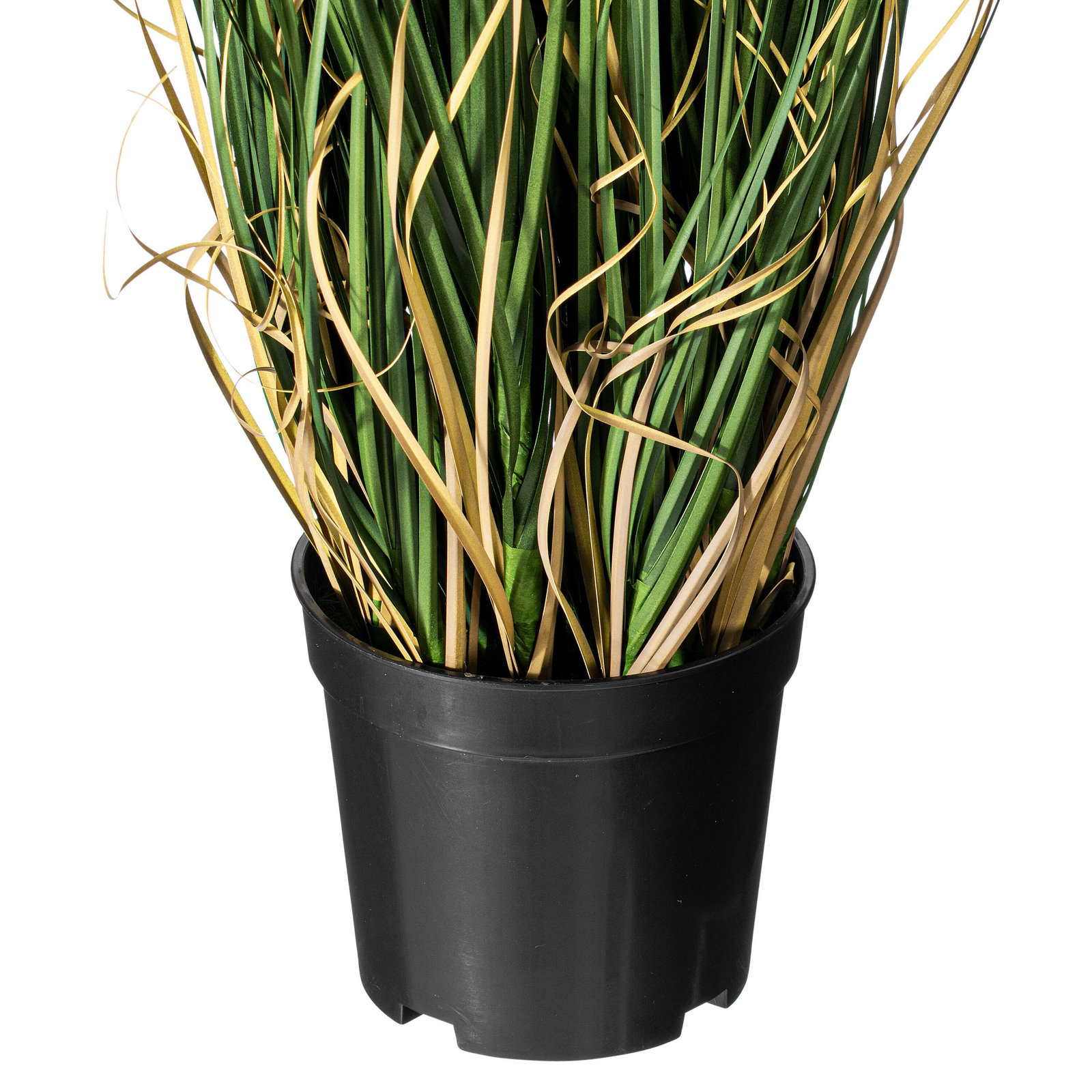 PVC Artificial Potted Green Curled Grass, 24" H x 12" W x 12" D