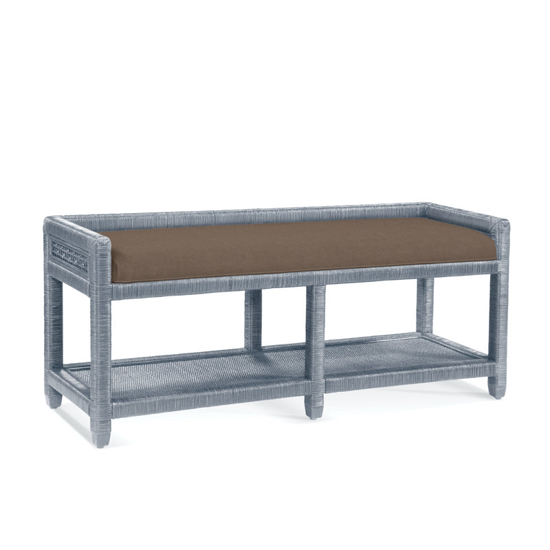 Silvio 54" Storage Bench, Elite Ash; 0321-83, Sea Glass