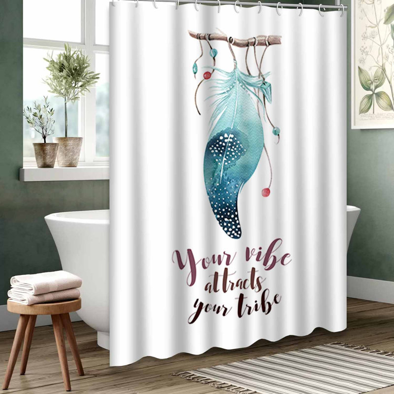 Rideau de douche blanc imperméable, rideaux de douche pour la salle de bain avec 12 crochets, 72" L x 72" W