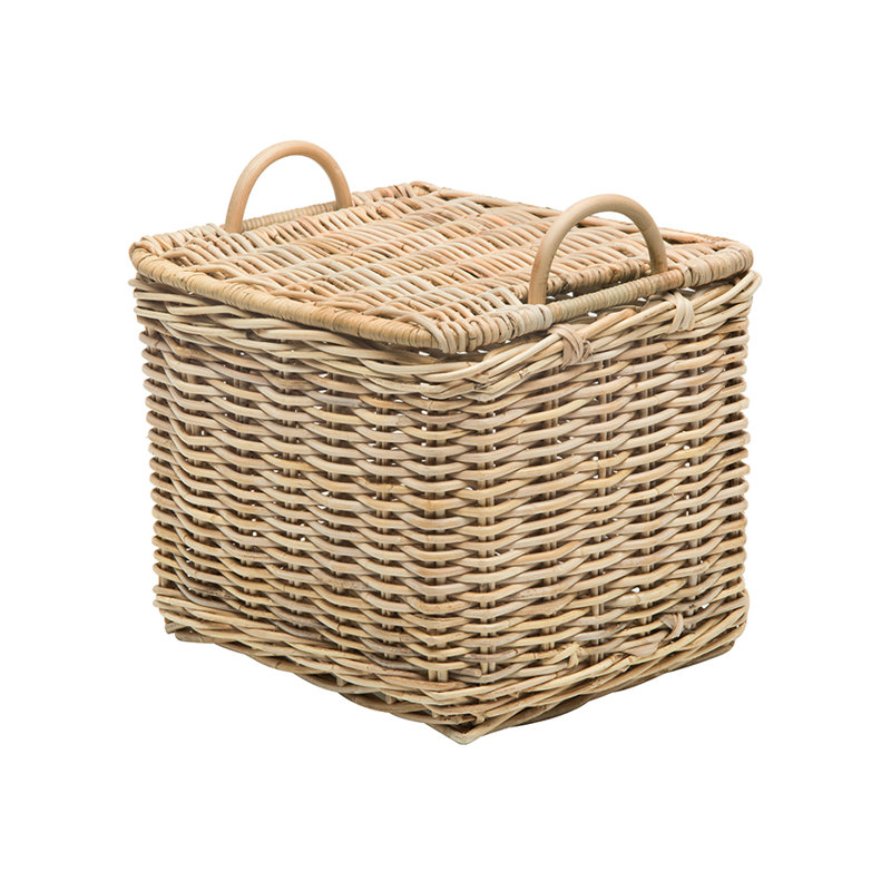 Rosecliff Heights Boyden Rattan Basket, 16.5" H x 17.75" W x 13.75" D
