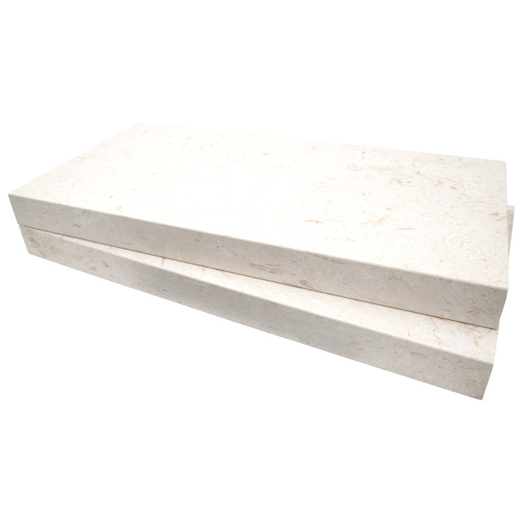 Mayra White 24'' x 12'' Tumbled Limestone Pool Coping