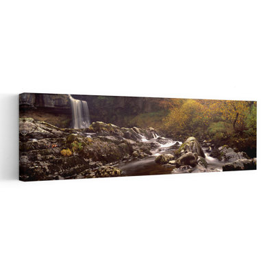 Water Falling On Rocks, Thornton Force, Ingleton, Yorkshire Dales, Yorkshire, England, United Kingdom Tranquil Abstract Contemporary Moss Autumn Na...