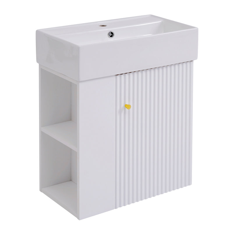 12.2 " W Free Standing Wall Mounted 1 Single Vanity Bathroom Vanity With Top