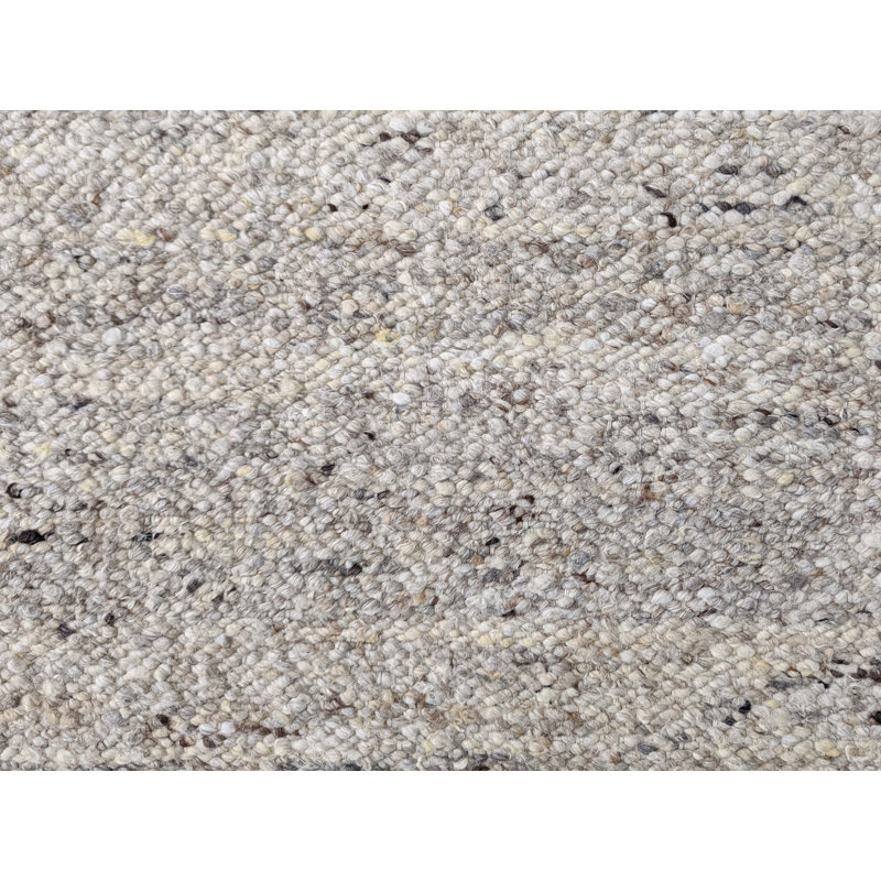 Tapis gris en laine brute, Rectangulaire 8 pi x 10 pi