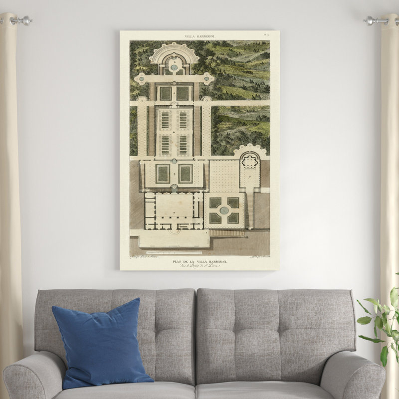 Plan de la Villa Barberini, H 48 po x l 32 po x P 1,25 po