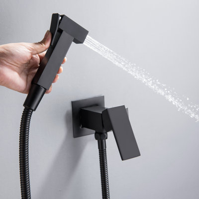 Elongated Wall Mount Bidet with Faucet