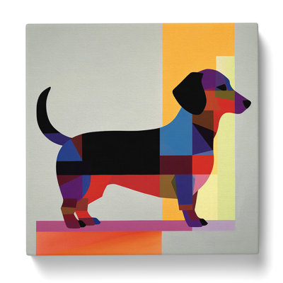 Dachsund Suprematism No.2 - Wrapped Canvas