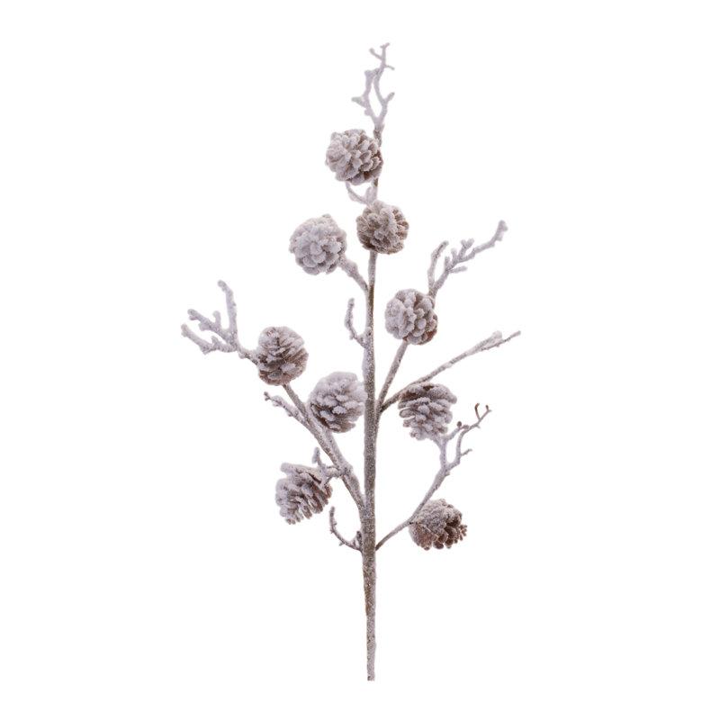 Brindille enneigée de pin enneigé (ensemble de 2)