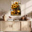 «Rustic Sunflower and Lantern», art mural sur toile tendue-310356846